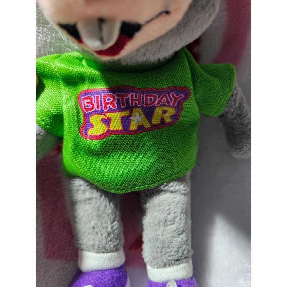 2008 Chuck E Cheese My Birthday Plush Toy Bean Bag Multicolor Cake Hat 11" Pizza - Picture 9 of 15